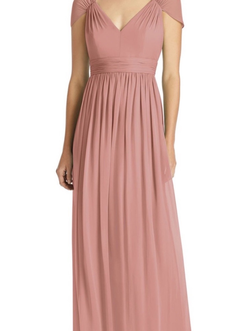 Jenny Packham V-Neck Cap Sleeve Dress